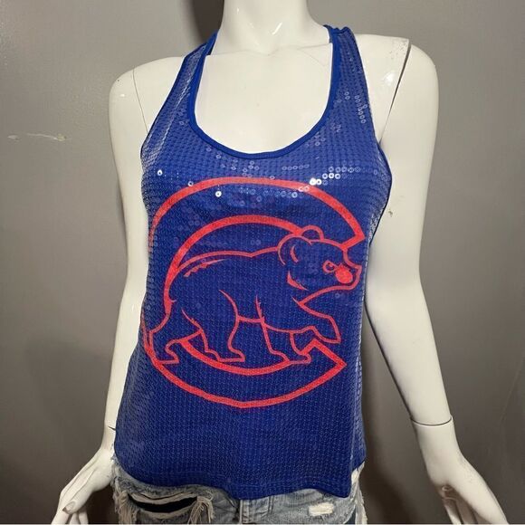 Victoria's Secret Pink Blue Chicago Cubs Sequin Racer Back Tank -- Small - Picture 4 of 11